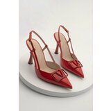 Marjin Women's Stiletto Pointed Toe Heel Shoes Pidar Red Patent Leather cene