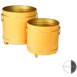 Set 2 metalne obloge za saksije oker/zlatno 132873 Cene