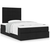 vidaXL Otomanski okvir kreveta s madracem crni 120x200cm od tkanine | shoptok.hr