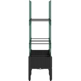  Vrtna sadilica s rešetkom crna 80 x 40 x 142,5 cm PP | shoptok.hr