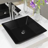 vidaXL Četvrtasti keramički umivaonik crni 41,5 x 41,5 x 12 cm Cijene