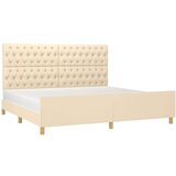  Okvir za krevet s uzglavljem krem 180 x 200 cm od tkanine | shoptok.hr