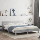 Maison Chic Posteljni okvir - Dvoposteljna postelja - Zakonska postelja z vzglavjem betonsko siv 160x200 cm inž. les-J5810, (21774451) | Shoptok.si
