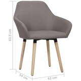  Blagovaonske stolice od tkanine 2 kom bež - Sivo-smeđa 2 | shoptok.hr