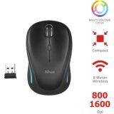 Trust yvi fx wireless miš crni, wls crni miš, 1600 dpi, optički, 4 tipke, 8m range | Eponuda.ba