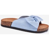 Boto Women's Cork Sole Slippers With Bow Blue Seressa | shoptok.hr
