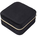 INF Žametna škatla za nakit - elegantno shranjevanje za uhane, ogrlice in prstane Black, (21685519) Cene