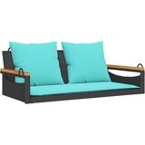  Klupa za ljuljanje s jastucima crna 109x62x40 cm od poliratana | shoptok.hr