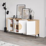 Marckeric Bela/v naravni barvi nizka komoda v hrastovem dekorju 180x82 cm Vae – | Shoptok.si