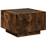 vidaXL Klubska mizica LED dimljeni hrast 60x60x40 cm inženirski les | Shoptok.si