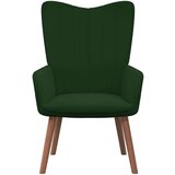  Stol za sproščanje s stolčkom temno zelen žamet, (20935101) | Shoptok.si