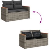  Vrtna sedežna garnitura z blazino 9 pcs Siva Poly ratan, (5000022457) | Shoptok.si