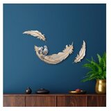 WALLXPERT Set zidne dekoracije Love Birds - 2, 41x21x4, 26x8x2 cm, 3 komada, Krem | Eponuda.ba