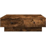 vidaXL Klubska mizica dimljeni hrast 90x90x28 cm inženirski les | Shoptok.si