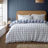 Catherine Lansfield Plava flanelska posteljina za krevet za jednu osobu 135x200 cm Gingham Check – | shoptok.hr
