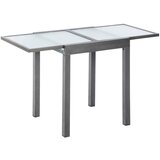 Gardenson Raztegljiva Vrtna Miza Ambia, Steklo, Aluminij, 65-130x65 | Shoptok.si