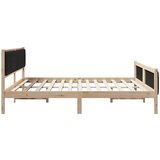  Okvir kreveta Smeđa i crna 200 x 200 cm Masivna borovina | shoptok.hr