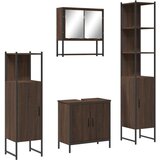 Furnova Kopalniška garnitura 4-delna rjavi hrast inženirski les, (21946007) | Shoptok.si