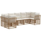  Set vanjskih sofa 7 pcs Prirodna i krema bijela Poliester | shoptok.hr
