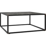 vidaXL Klubska mizica črna s črnim marmornim steklom 80x80x35 cm, (20715788) Cene