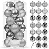  Set Božićnih kuglica 4 cm, srebrne - 20 komada | shoptok.hr