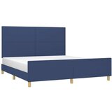  Posteljni okvir z vzglavjem moder 180x200 cm blago, (20907204) | Shoptok.si