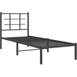  Metalni okvir za krevet s uzglavljem crni 75x190 cm | shoptok.hr