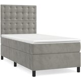 Box spring krevet s madracem svjetlosivi 90x190 cm baršunasti | shoptok.hr