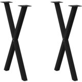 vidaXL Noge za blagovaonski stol u obliku slova X 2 kom crne Cijene