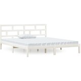 Maison Chic Posteljni okvir - Dvoposteljna postelja - Zakonska postelja bel 135x190 cm trden les-J9854, (21772822) | Shoptok.si