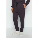 Trendyol Limited Edition Anthracite Men's Regular/Regular Cut, Zippered Pocket Thick Sweatpants.