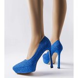 Gemre Blue Glitter Proulx Heels | Shoptok.si