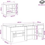  Loft krevet s ormarom 3 kom. Hrast artisan Konstruirano drvo Smeđa 98.5 x 200 cm | shoptok.hr