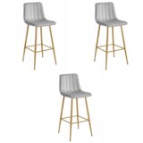  POZZA stolac - svijetlosivi baršun / noge od hrasta x 3 | shoptok.hr
