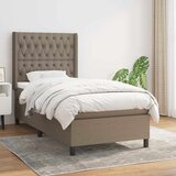  Krevet s oprugama i madracem smeđesivi 90x190 cm od tkanine | shoptok.hr