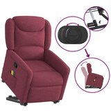 vidaXL Masažni naslonjač na podizanje od tkanine crvena boja vina | shoptok.hr
