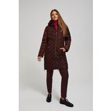 Marisse Long Quilted Jacket With Hood, Brown | ePonuda.com