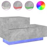  Noćni ormarić s LED svjetlima siva boja betona 70x36x40,5 cm | shoptok.hr