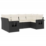  The Living Store Vrtna sedežna garnitura 6-delna z blazinami črna poli ratan - Vrtna Sedežna Garniture, (21446701) | Shoptok.si