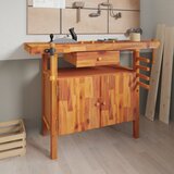 vidaXL Radni stol s ladicom i škripcima 124x52x83 cm od drva bagrema Cijene