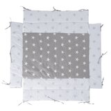 Roba Bela/siva zaščitna obza posteljico iz mešanice bombaža 96 cm Little Stars – | Shoptok.si