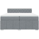  Krevet s oprugama i madracem svjetlosivi 200 x 200cm od tkanine | shoptok.hr