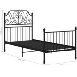  Okvir za krevet crni metalni 90 x 200 cm | shoptok.hr