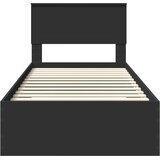  Krevetna konstrukcija s uzglavljem Crna i srebrna 75 x 190 cm | shoptok.hr