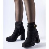Gemre Black insulated classic eco-leather block heel boots Caio Cijene