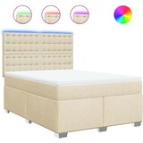  Krevet s oprugama i madracem krem 140 x 190 cm od tkanine | shoptok.hr