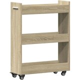 Ormarić s kotačima boja hrasta 60x22x79cm od konstruiranog drva | shoptok.hr