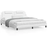 vidaXL Okvir za krevet s uzglavljem bijeli 180x200 cm od umjetne kože