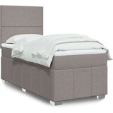 vidaXL Box spring postelja z vzmetnico taupe 90x200 cm blago | Shoptok.si