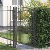 vidaXL Vrat z konico s ključavnico Siva 103 x 175 cm Jeklo | Shoptok.si